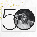 Search for black and white 50th birthday invitations Minimalist