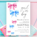Search for bow gender reveal invitations Pink and blue