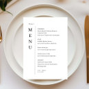 Search for minimalist wedding menus Black and white