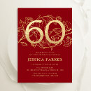 Search for red 60th birthday invitations Gold