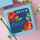 Search for modern floral watercolor stickers Navy blue