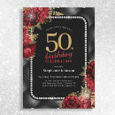 Search for red and gold 50th birthday invitations Adult birthday party