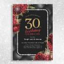 Search for red and black 30th birthday invitations Elegant