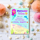 Search for mermaid pool birthday invitations Seashells