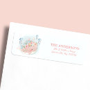 Search for pink whale return address labels Watercolor