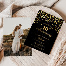 Search for 10th anniversary invitations Black and gold