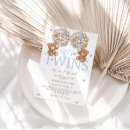 Search for teddy bear twin shower invitations Rustic