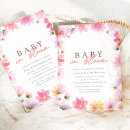 Search for bright flower baby shower invitations Baby in bloom