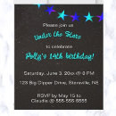 Search for under the stars birthday invitations Night