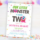 Search for pink monster invitations Cute