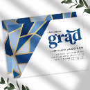 Search for blue and gold graduation invitations Simple