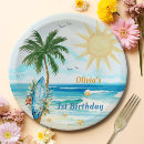 Search for beach paper plates Surf birthday