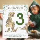 Search for dinosaur 3rd birthday invitations Prehistoric
