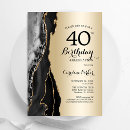 Search for black and gold 40th birthday invitations Chic