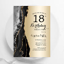Search for black 18th birthday invitations Marble