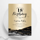 Search for black and gold 18th birthday invitations Marble