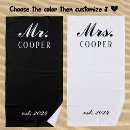 Search for honeymoon beach towels Mr and mrs