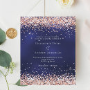 Search for rose gold and navy invitations Glitter