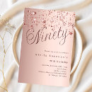 Search for rose gold 90th birthday invitations Elegant