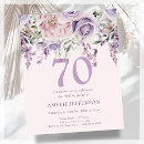 Search for purple 70th birthday invitations Watercolor