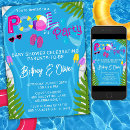 Search for pool baby shower invitations Palm tree leaves