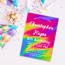 Search for rainbow confetti invitations Bright
