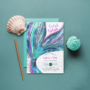 Search for teal 1st birthday invitations Mermaid