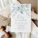 Search for dusty blue floral invitations Baby in bloom