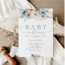 Search for dusty blue floral invitations Baby in bloom