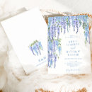 Search for traditional floral wedding invitations Dusty blue