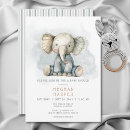 Search for blue elephant baby shower invitations Simple