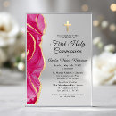 Search for pink and gold first communion invitations For kids