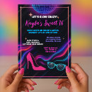 Search for fun sweet 16 invitations Neon