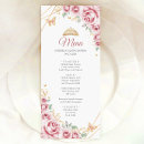 Search for pink and gold menus Floral