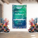 Search for under the sea birthday party banners Watercolor