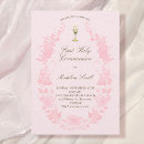 Search for floral first communion invitations Pink