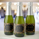 Search for mini wine bottles weddings Black and gold