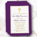 Search for purple cross first communion invitations Christian