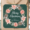 Search for poinsettia wreath stickers Watercolor