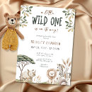 Search for wild one invitations Safari animals