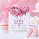 Search for peony baby shower invitations Watercolor