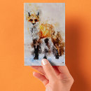 Search for fox watercolor postcards Red