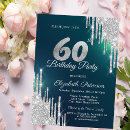 Search for green silver 60th birthday invitations For her