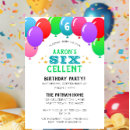 Search for boy six birthday invitations Blue