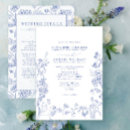 Search for victorian wedding invitations Blue and white