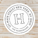 Search for monogrammed address stickers Black and white