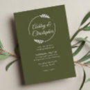 Search for olive green floral wedding invitations Calligraphy