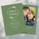 Search for green foliage wedding invitations Boho