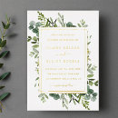 Search for eucalyptus and gold wedding invitations Rustic