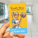 Search for cleaning girl business cards Housekeeping